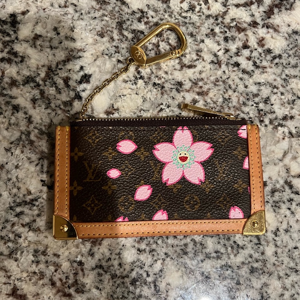LOUIS VUITTON Monogram Cherry Blossom Pochette Cles Coin Purse